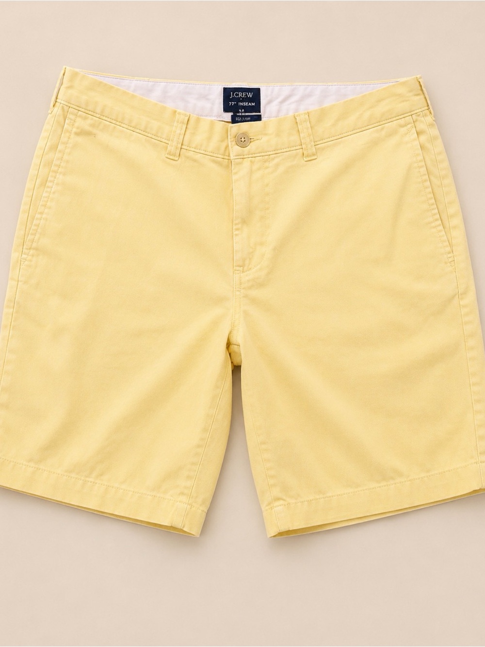 J. Crew Pale Yellow Flat-Front Men's Chino Shorts